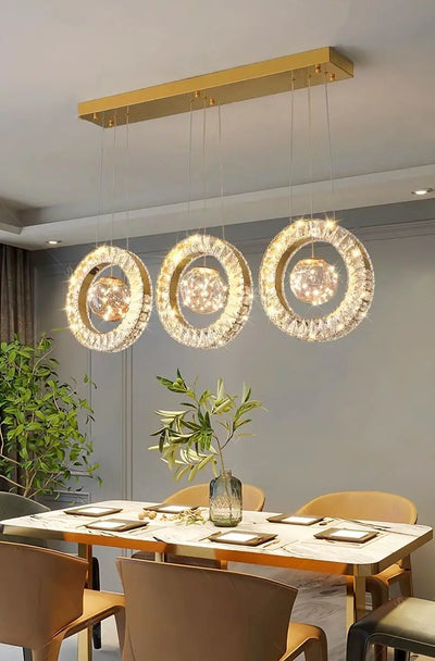 Modern Home DecorLED Lights Crystal Pendant Lamps Room Chandeliers Dining Table Pendant Lights Indoor Lighting Dimmable Light