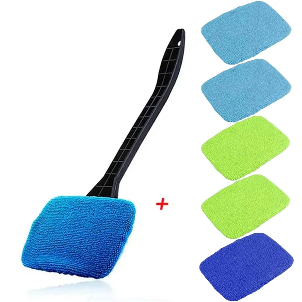 Car Window Cleaner Brush Kit Windshield Cleaning Wash Tools Inside Interior Auto Glass Wiper with Long Handle Car Accessories