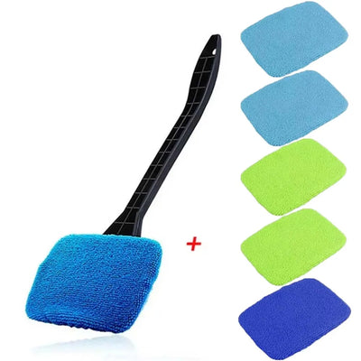 Car Window Cleaner Brush Kit Windshield Cleaning Wash Tools Inside Interior Auto Glass Wiper with Long Handle Car Accessories