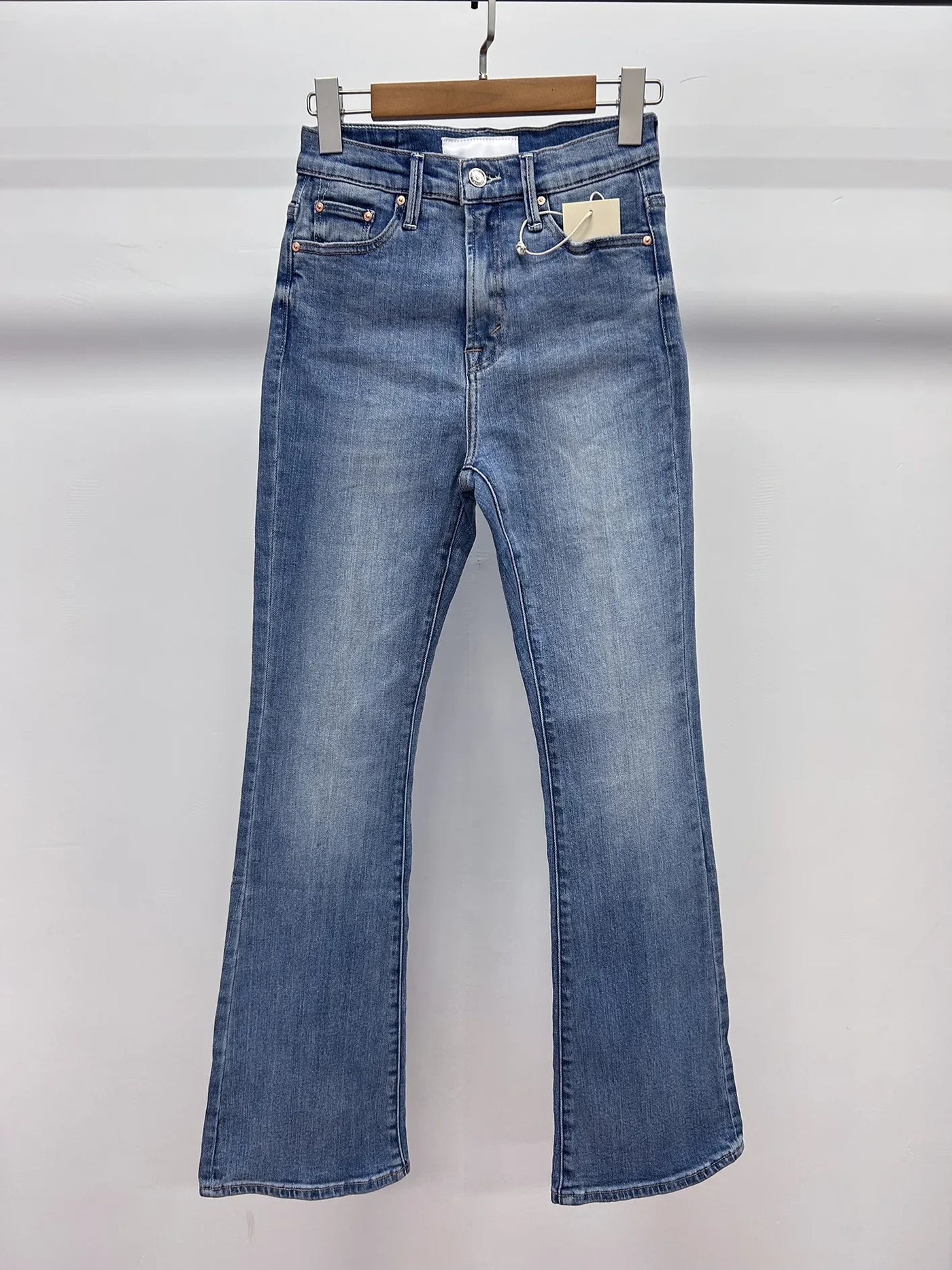 Women jeans High waisted light blue flare pants denim pants