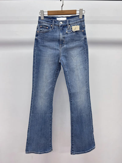 Women jeans High waisted light blue flare pants denim pants