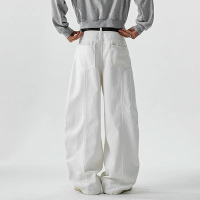 Boyfriend Jeans Men High Street Hip Hop Loose Causal Wide Leg Baggy Jeans Trousers Cityboy Blue White Denim Harem Jeans Pant