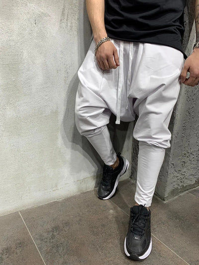 Men's Pants New Hip-hop Trend Trousers Loose Solid Color Small Feet Streetwear Sports Casual Harem Pants Full Length Trousers