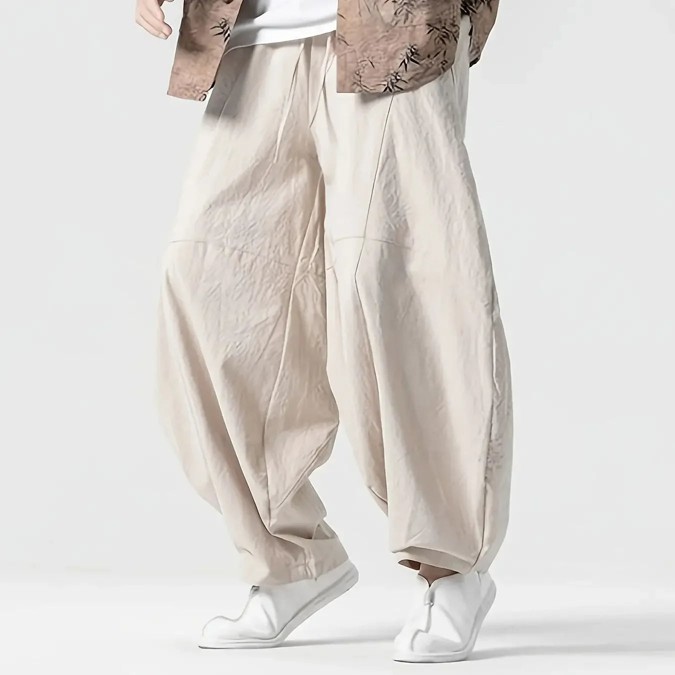 Men's Spring Loose Harem Pants Chinese Linen Oversize Sweatpants High Quality Casual Brand Male Harem Trousers