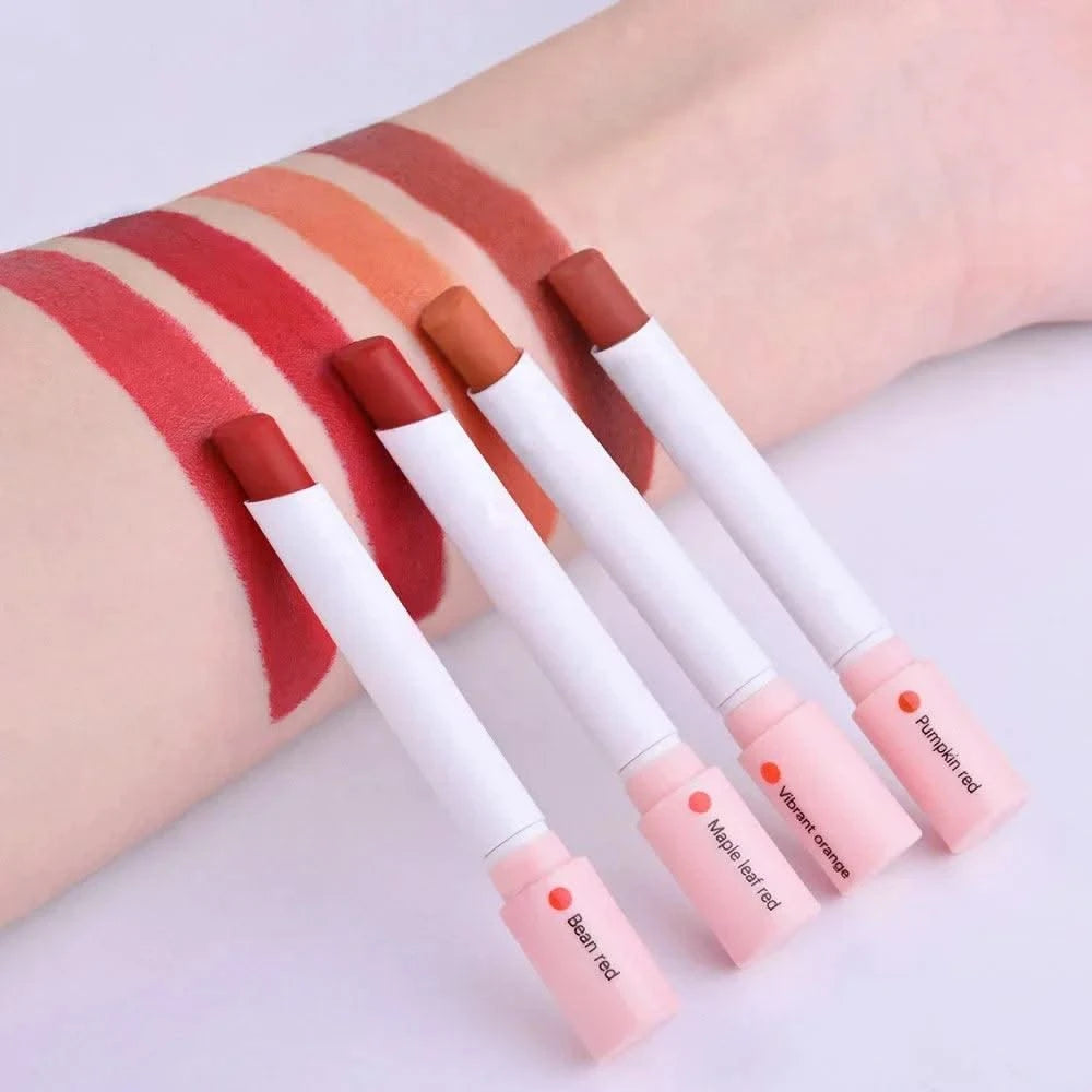 4 Colors Cigarette Lipstick Set Matte Lip Gloss Long Lasting Lip Glaze Waterproof Lip Stick Tube Nude Lip Tint Makeup Cosmetics