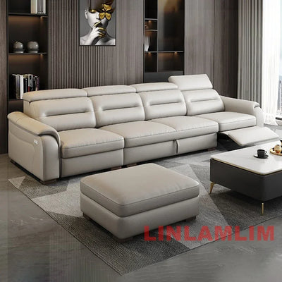 MANBAS Multifunctional Convertible Sofa Bed With Eletric Recliner, Folding Sofa Cama With Power Reclining Seats & Storage Box