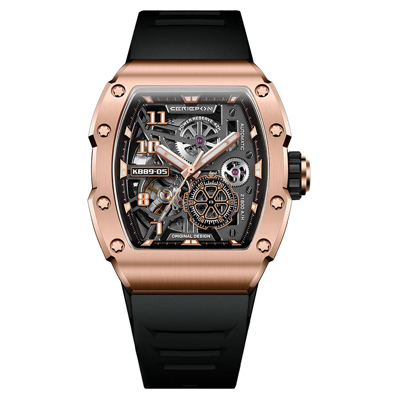 2025 Top Brand Original Automatic Watch for Men High-end Luxury Hollow Out Chronograph Waterproof Mens Mechanical Watches Reloj
