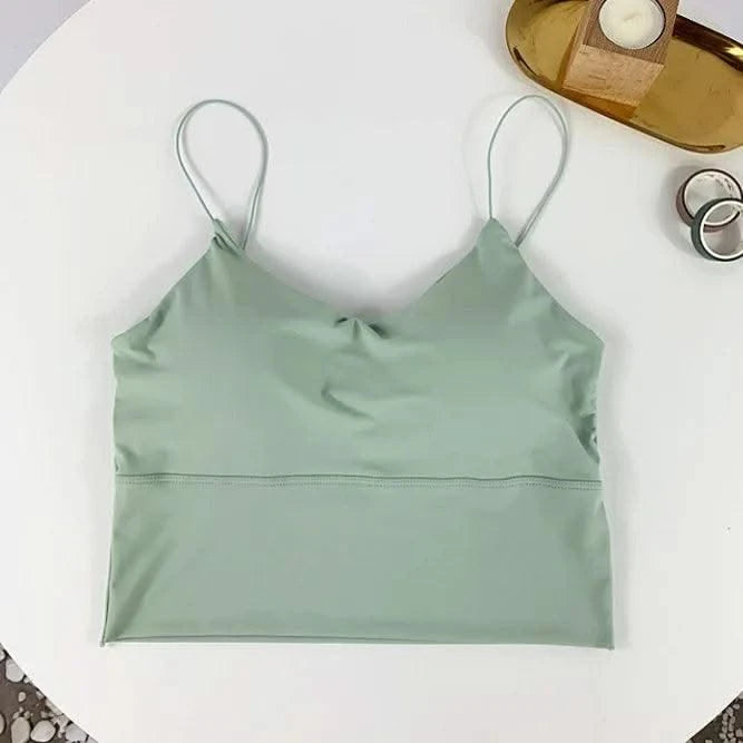 Women Summer Vest Tops Sleeveless Cotton Bustier with Pads