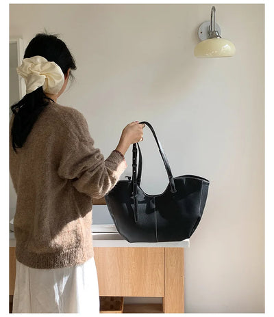 Designer Large Capacity Women Handbag Single Shoulder Portable Shopping Bag Luxury Leather Ladies Commuter Underarm Totes Bag