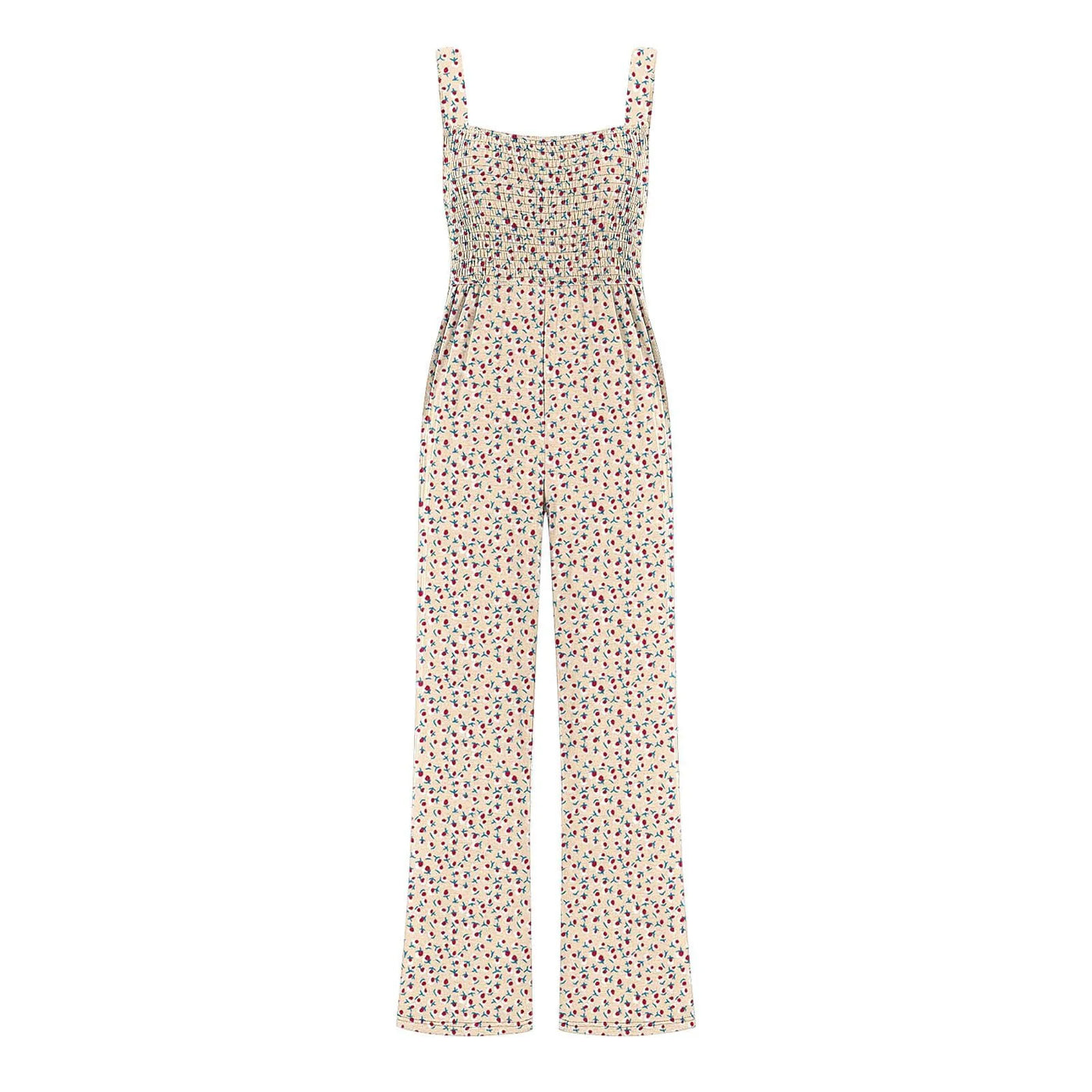 Summer Sexy Sling Jumpsuits Women'S Fashion Printed Loose Pencil Pants Casual Streetwear Elegant Party Female Spaghetti Rompers