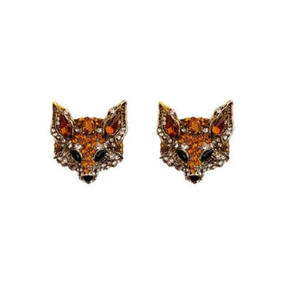 Luxury Crystal Cat Necklace Earrings Beaded Exaggerated Rhinestones Pendant Necklace Neck Jewelry Accessories