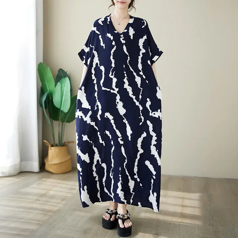 Summer Dress for Women Clothing Streetwear Ethnic Style Bohemian Beach Vintage Clothes Casual Fashion Harajuku Loose Streetwear