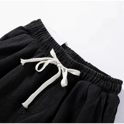 Denim Trousers For Men Adjustable Drawstring Y2k Versatile Baggy Cargo Jeans Men's Hippie Jogging Wide leg Pants Male Streetwear