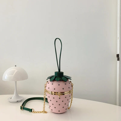 Designer Bolsos women  Shoulder Strawberry shaped rivet  Little Hand Bags Sac Handbags For Girls Ladies Purses And Crossbody