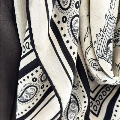 Large Square Wool Blanket Scarf Wraps Women Shawl 132x132CM