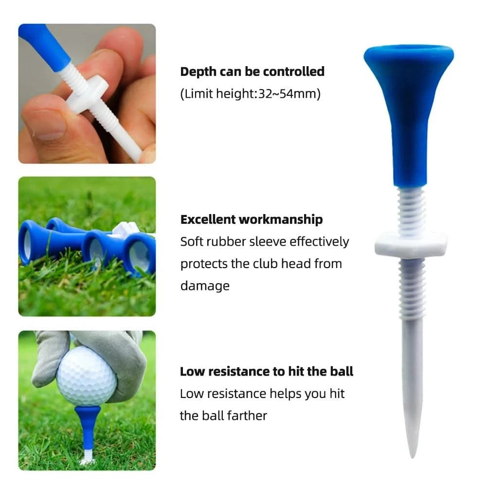 5/10/15PCS Golf Tee Holder Adjustable Height Mini Golf Ball Tee Holder Portable Reusable Training Aids Outdoor Sports Accessorie