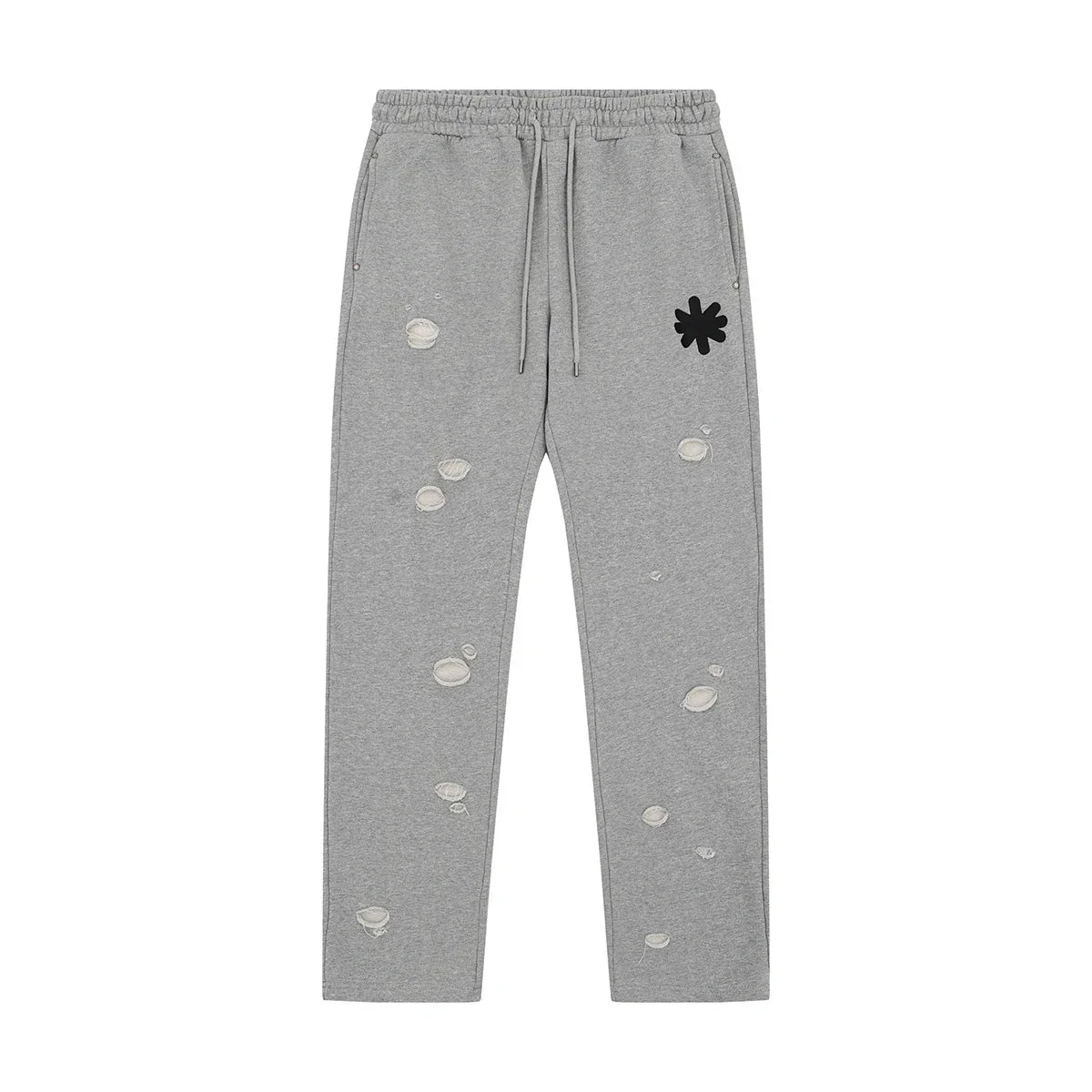 High Street Logo Embroidery Baggy Terry Sweatpants for Men and Women Joggers Loose Casual Sweat Pants Drawstring Trousers