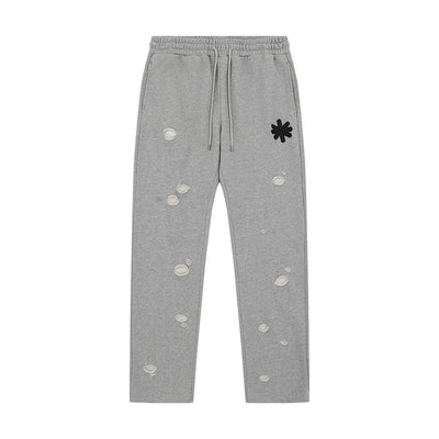 High Street Logo Embroidery Baggy Terry Sweatpants for Men and Women Joggers Loose Casual Sweat Pants Drawstring Trousers