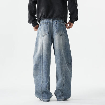 Boyfriend Jeans Men High Street Hip Hop Loose Causal Wide Leg Baggy Jeans Trousers Cityboy Blue White Denim Harem Jeans Pant
