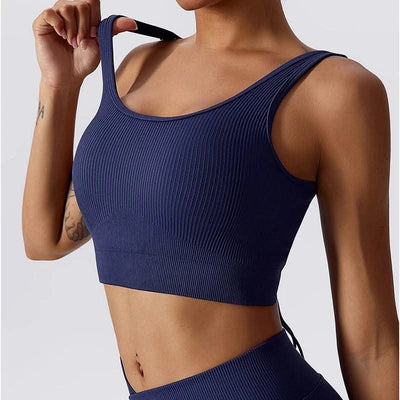 Yoga Sports Bras for Women Open Back Design Padded Crop Top