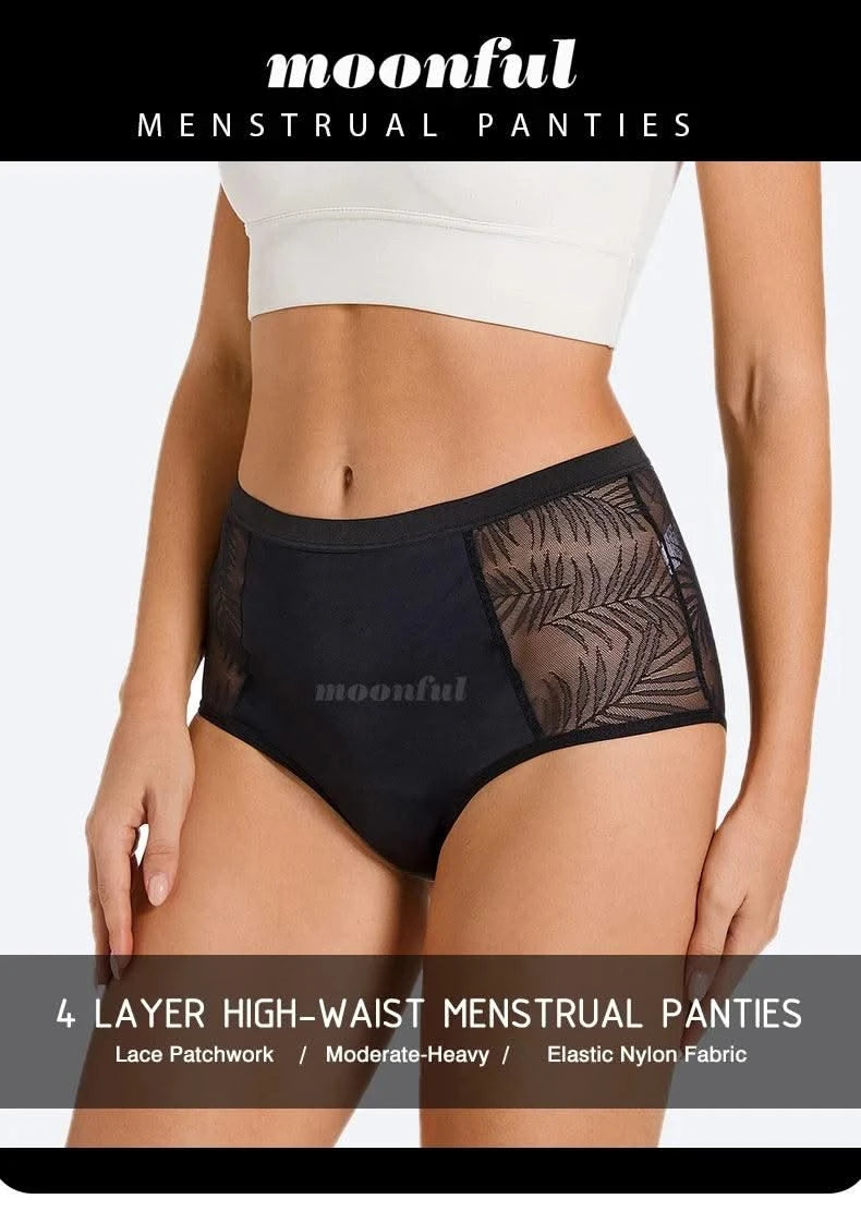 Women Period Underwear Leak Proof Panties for Menstruation Breathable Mesh Menstrual Panties High Waist Absorbent Period Panties