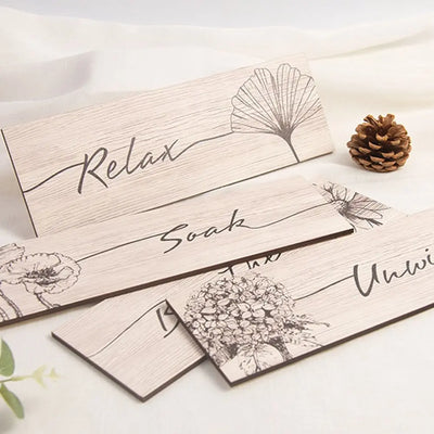 Wall Plate Wooden Floral Wall Art Funny Decorative Plants Hanging Sign Handmade Wall Decor Paintings Office