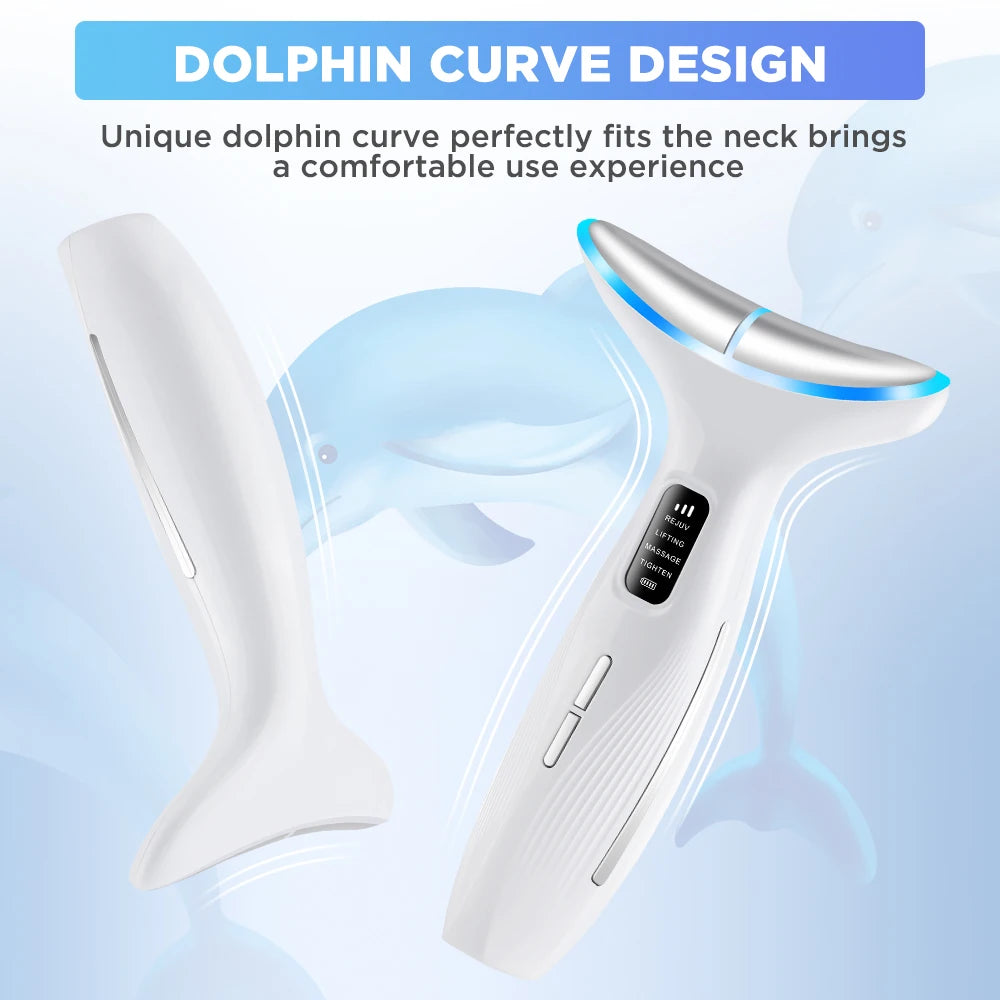 Neck Face Lifting Massager Hot Cold Neck Beauty Device Anti Wrinkle Skin Tightening Massager Remove Double Chin Facial Massager