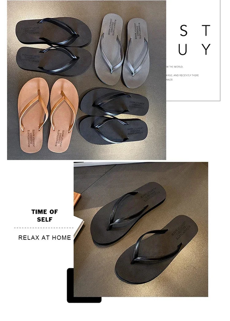 Women's Non-Slip Summer Flip Flops - Beach/Outdoor Casual Sandals, Fashion Slippers for Ladies, Comfortable Holiday Footwear