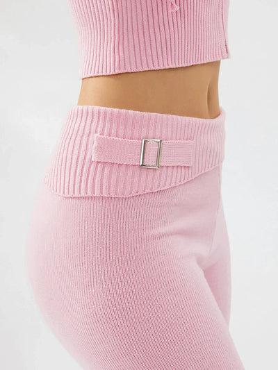 Women Tracksuit  Knit Lounge Set Long Sleeve Zip Up Hoodie with High Waist Wide Leg Pant 2 Piece Sweater Ensemble Casual Set