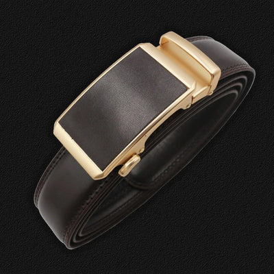 Men Black Strap Waistband Genuine Leather Automatic Buckle Belts |  Belts for Business