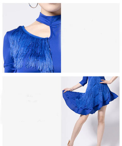 Fashion Latin Dance Wear for Women Latin Dresses Fringes Ballroom Practice Clothes Salsa Samba Dance Costumes