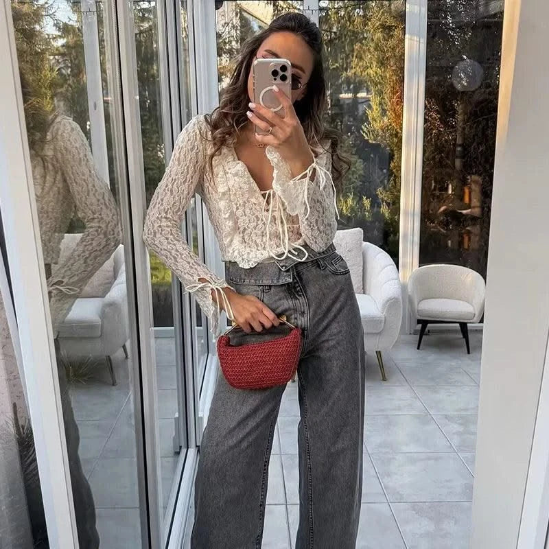 Chic Lace Perspective Elegant Holiday Tops Women
