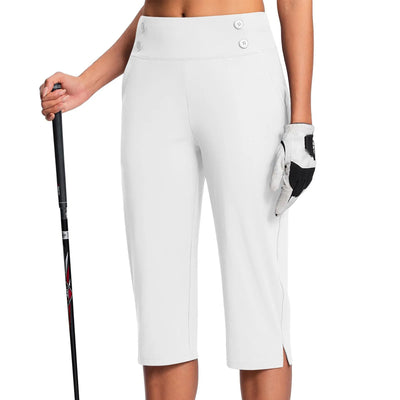 Women Elastic High Waist 3/4 Pant Casual Active Fit Wide Capris Leg Pants Trousers With Pockets Pants Woman брюки женские