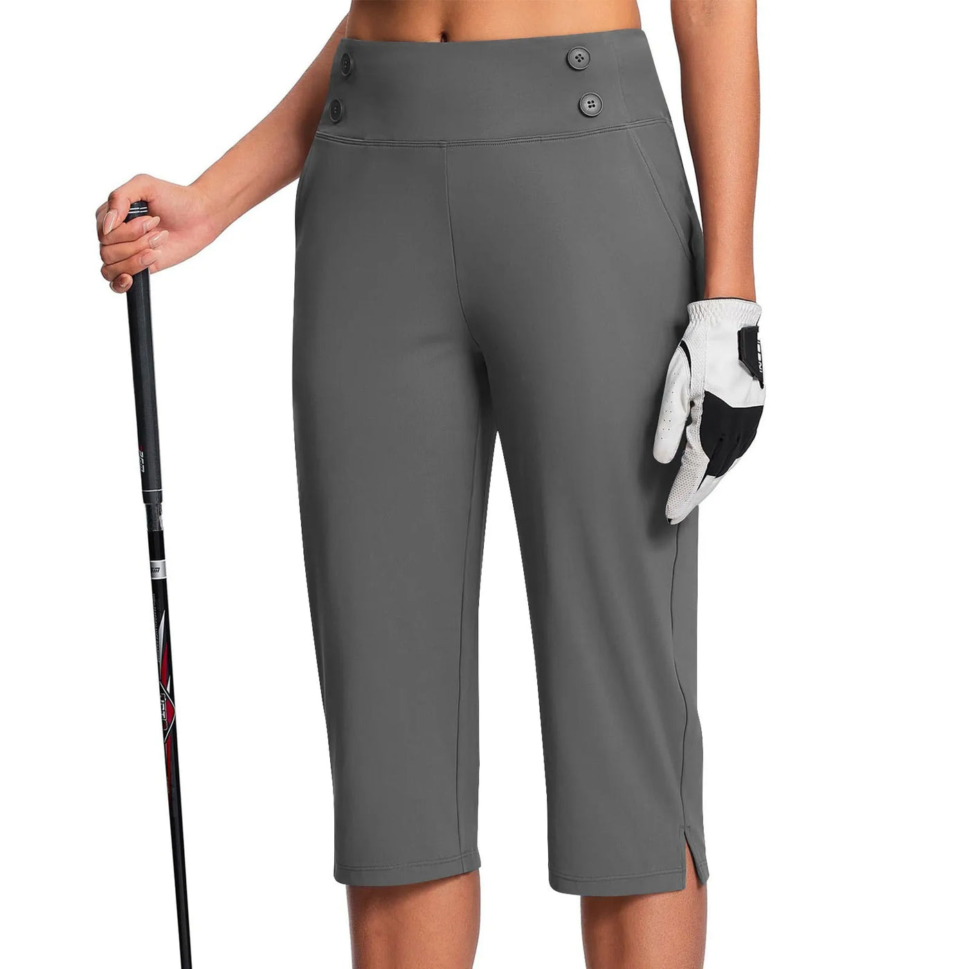 Women Elastic High Waist 3/4 Pant Casual Active Fit Wide Capris Leg Pants Trousers With Pockets Pants Woman брюки женские