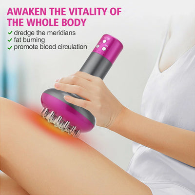 Wireless Guasha Massager Body Shaping Heating Meridian Scraping Brush Lymphatic Drainage Machine Fat Burner Rechargeable