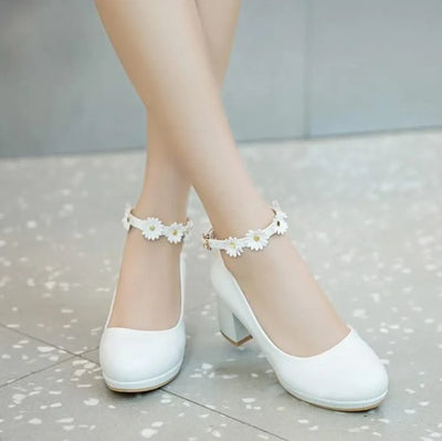 Platform Pump High Heels(30-43) With Fashion Flowers for Children, Girls | Kids Princess Sandals | Party  | Wedding