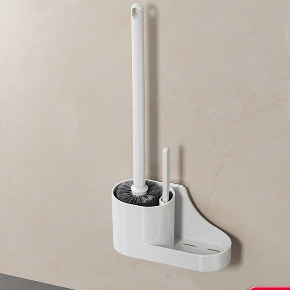 Cleaning Tools Long Handle Toilet Brush Set Wall Mounted Hanging Hole Cleaning Brush Durable Toilet Scrubber Bathroom