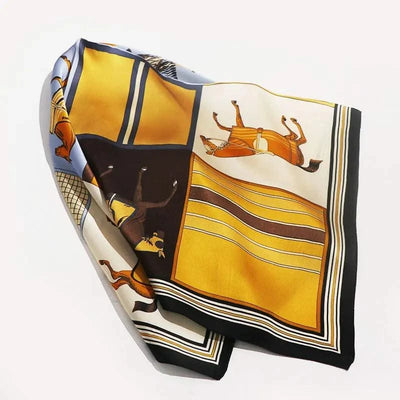 Nordic style square scarf, autumn and winter silk scarf