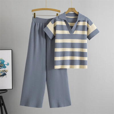 New Two Piece Outfits for Women Sweater Sets Knit Lounge Set Pullover Tops and High Waisted Short Pants 2 PCS Casual Sweatsuit