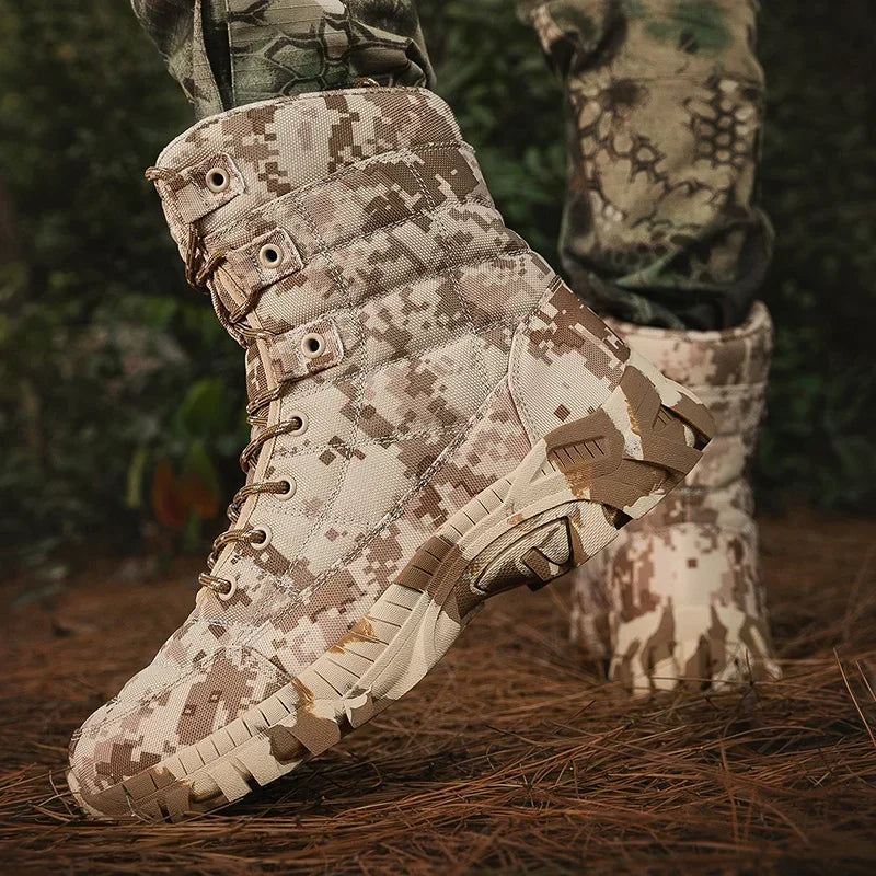 2025 Men Boots Tactical Shoes High Top Hiking Durable  Anti-Slip Outdoor Climbing Trekking Shoe Military Tactical Low Boots Male