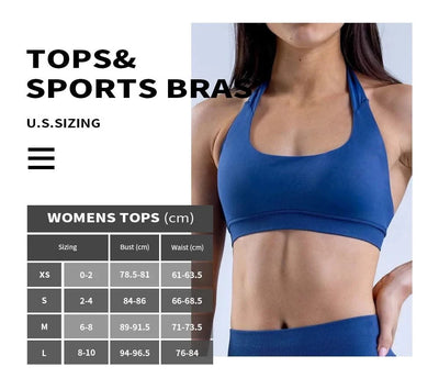 Sports Bra  Seamless Halter Neck Strap Bra Open Back Fitness Yoga Top Bras Support Women Workout Gym Crop Top