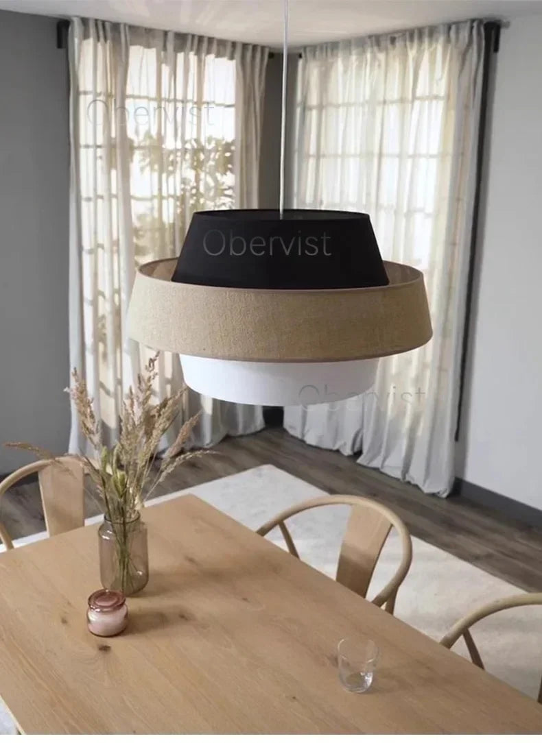 Nordic Fabric Chandelier Lighting Living Dining Bedroom Modern Restaurant E27 Pendant Lights Home Decor Hanging Lamps Fixtures