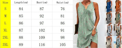 2025 Bohemian Midi Dress For Women Summer Fashion Print V-neck Sleeveless A-line Dresses Casual Elegant Ladies Plus Size Vestido