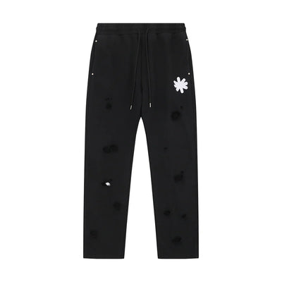 High Street Logo Embroidery Baggy Terry Sweatpants for Men and Women Joggers Loose Casual Sweat Pants Drawstring Trousers