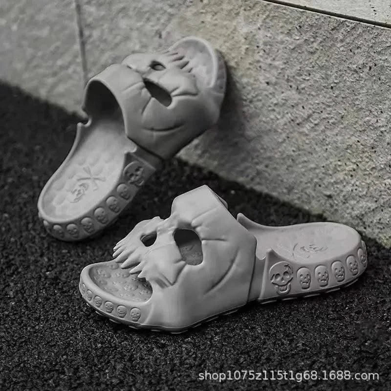 Platform Skull Slippers Demon Home Cloud Summer Beach Sandal Slides Y2k Flip Flops Men Male Soft House Shoes Flat Clapper Women