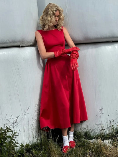 Dulzura Sexy Elegant Midi Dress Backless Solid Ruched Women Luxury Dresses Lady Evening Party Birthday Club Summer Y2K Clothes