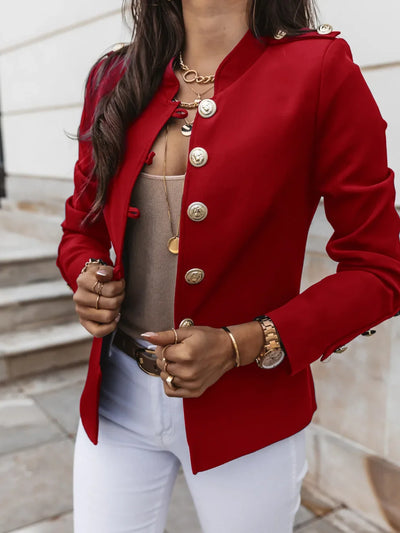 Women's Blazers Long-sleeved Suit Tops Fashion Slim Buttons Casual Sblazer Street Office Coats for Female