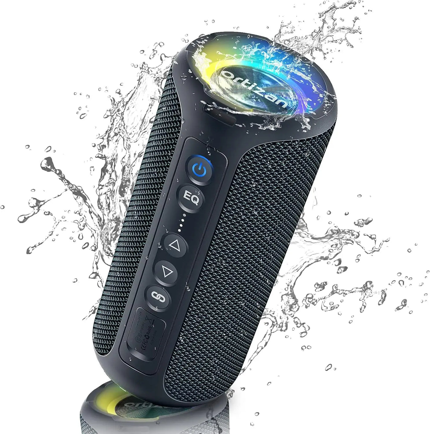Bluetooth Speaker Wireless,IP67 Waterproof Portable Speaker with Lights,40W Loud Stereo Sound, TWS Pairing, BT5.3, Camping/Home