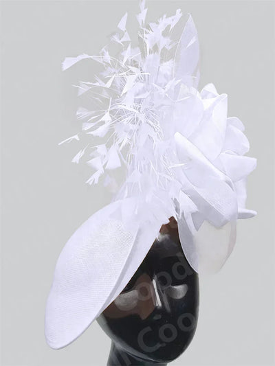 Big Flower Fascinator Derby Hat Women Party Dinner Headpiece Royal Ascot Pillbox Fascinator Hat Women Wedding Chapeau Cap Event