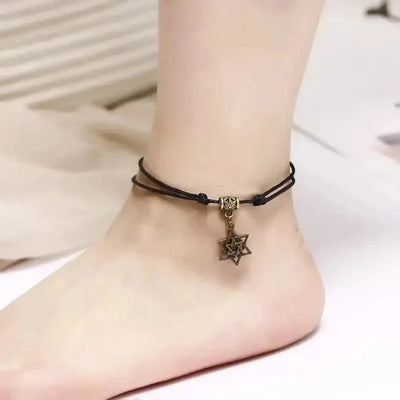 Bohemia Butterfly Heart Tree Tower Pendant Ankle for Women Black Rope Bracelets on Leg Choker Ankles Sandal China Jewelry Gift